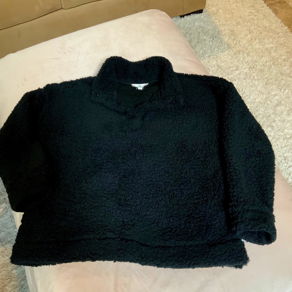 Pink Rose Black XL Sherpa Fleece Soft Alpine Cozy